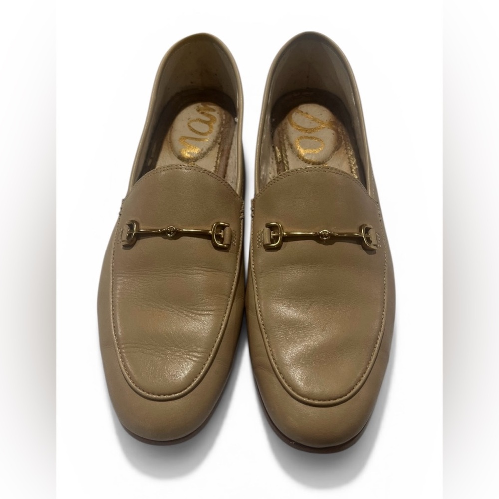 Sam Edelman Women’s Beige Leather Horsebit Loafers Size 8